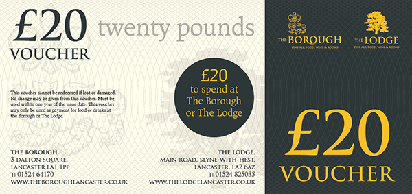 The Lodge & The Borough Gift Voucher £10
